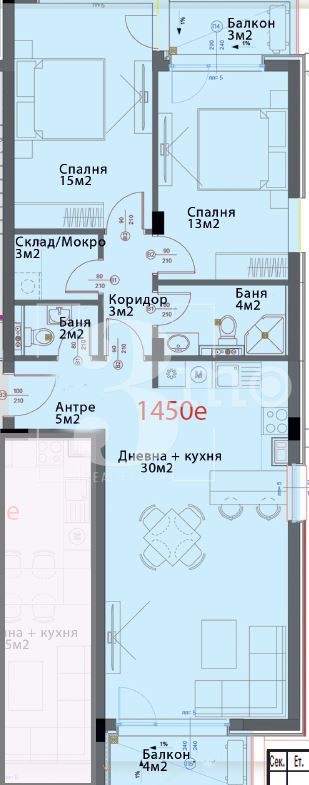 Продава просторен, тристаен апартамент в нова сграда, кв. Модерно предградие - 0