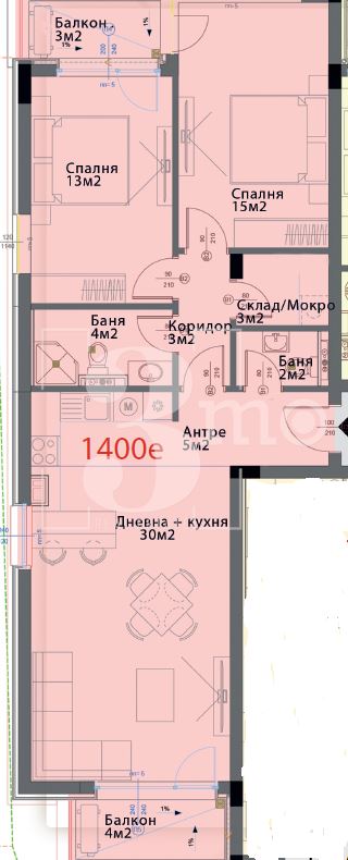 Продава просторен, тристаен апартамент в кв. Модерно предградие - 0