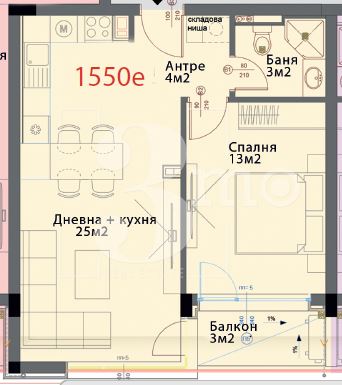 Продава двустаен апартамент в нова сграда, кв. Модерно предградие - 0