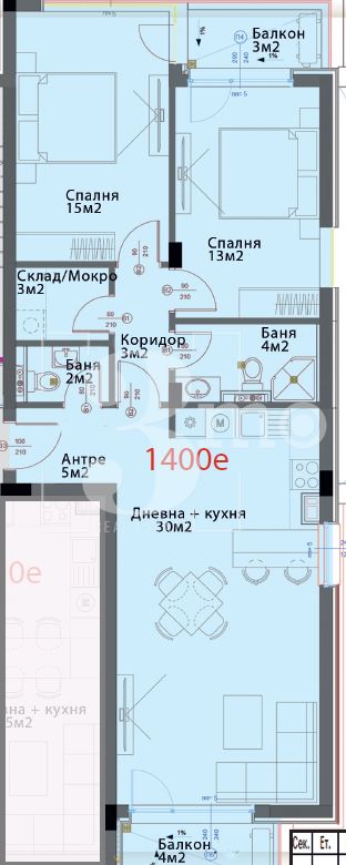 3mo Амалтея продава просторен тристаен апартамент в кв. Модерно предградие, гр. София - 0