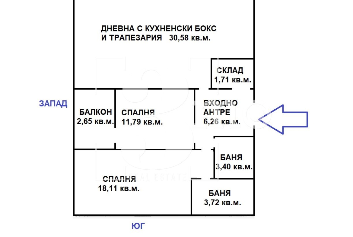 Южен тристаен апартамент в нова сграда до вход на метростанция в ж.к. Люлин, град София