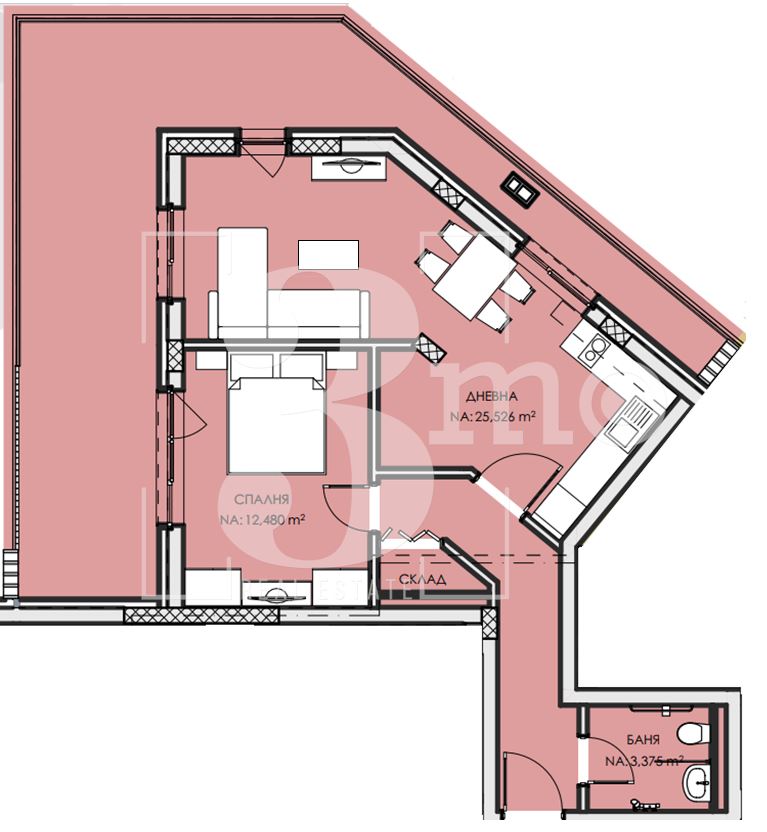 Двустаен апартамент с голяма тераса, за продажба в ж.к. Люлин 6, гр. София-0 Двустаен апартамент с голяма тераса, за продажба в ж.к. Люлин 6, гр. София - 0