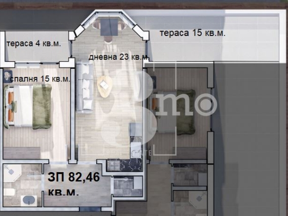 Продава изгодно просторен двустаен апартамент в нова сграда в ж.к. Люлин-10, София - 0