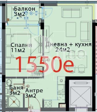 Продава двустаен апартамент в нова сграда в кв. Модерно предградие, гр. София - 0