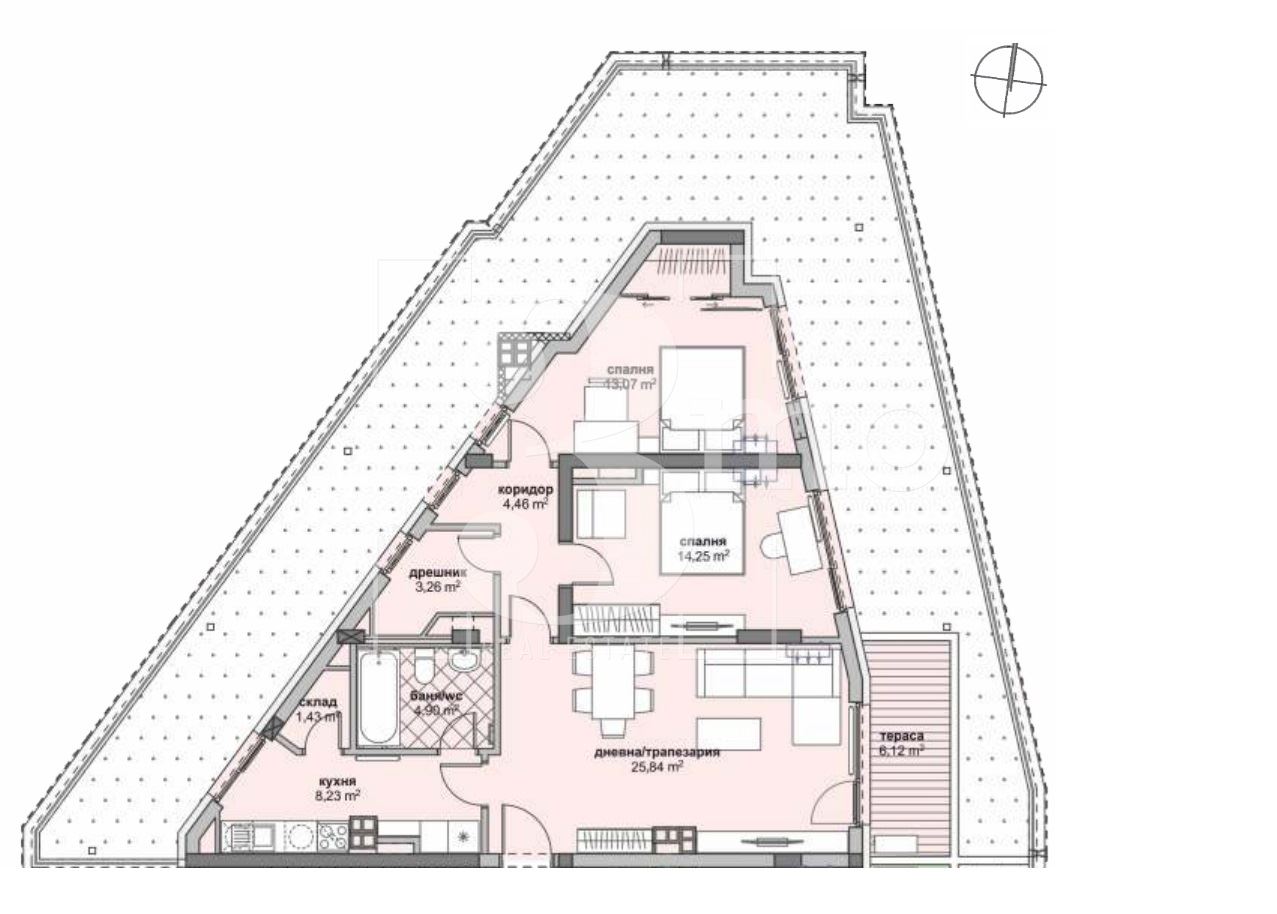 Тристаен апартамент с уникална панорама за продажба в ж.к. Люлин, град София - 0