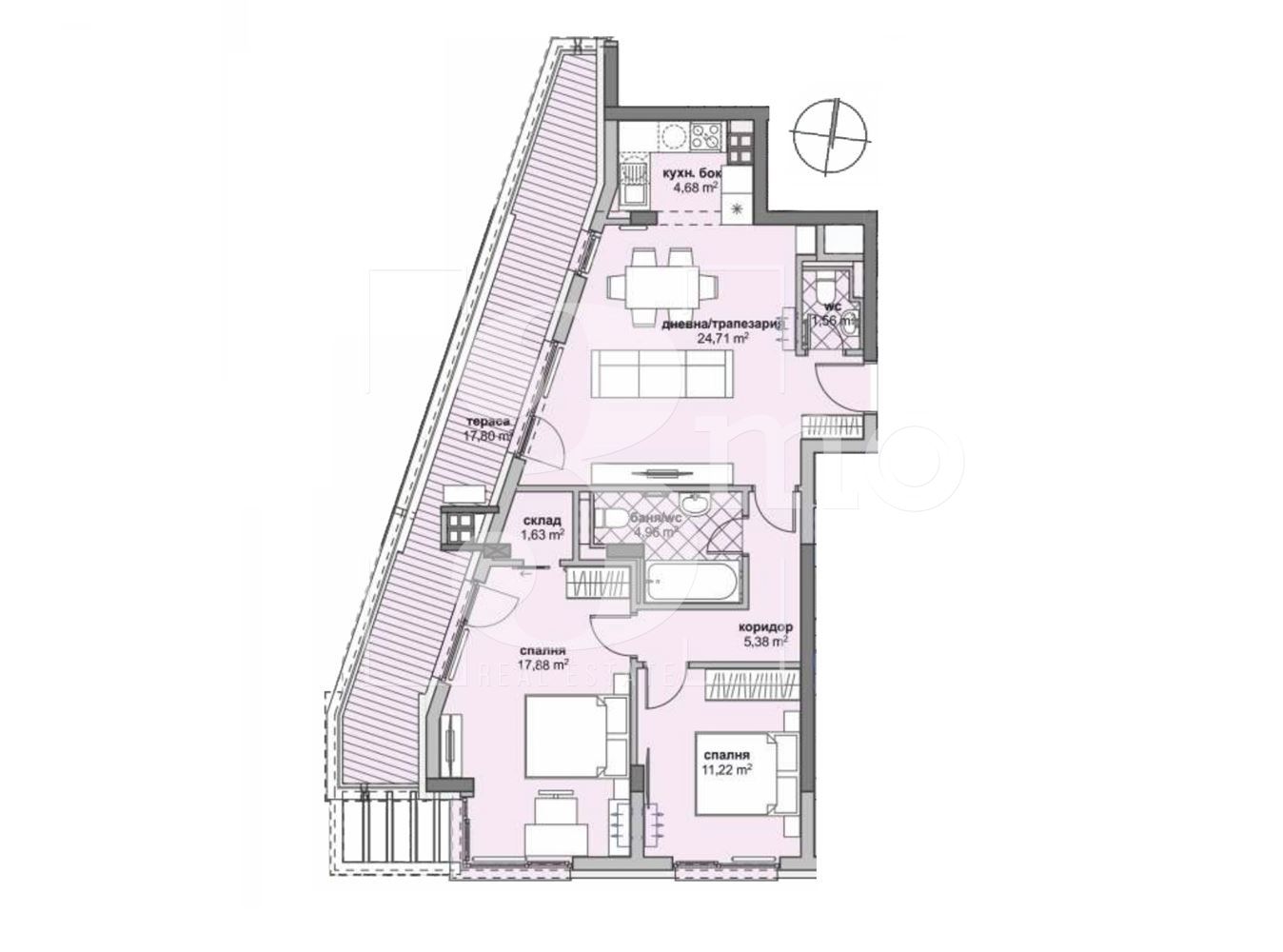 Тристаен апартамент с панорамна гледка към Витоша в ж.к. Люлин, град София - 0