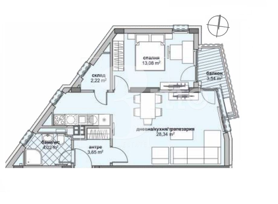 Двустаен апартамент за продажба в луксозна сграда в ж.к. Люлин, град София - 0
