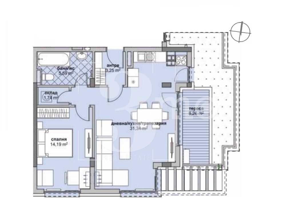 Двустаен слънчев апартамент за продажба в нова сграда в ж.к. Люлин, град София - 0
