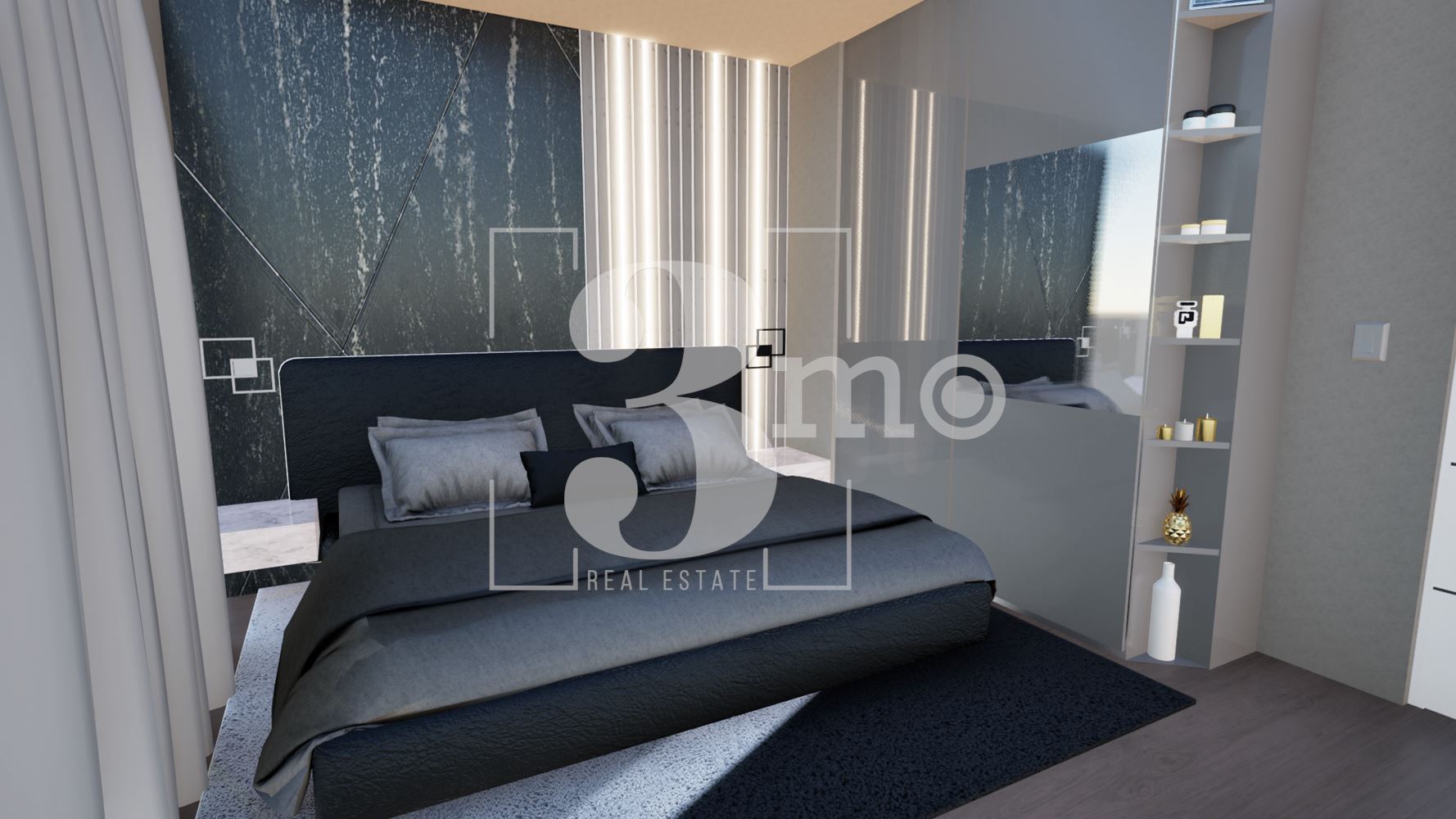 Тристаен южен апартамент в затворен бутиков комплекс до входа на метростанция в град София - 0