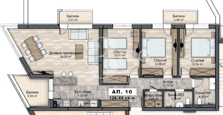 Просторен, слънчев четиристаен апартамент за продажба в ж.к. "Овча купел"2, гр. София - 0