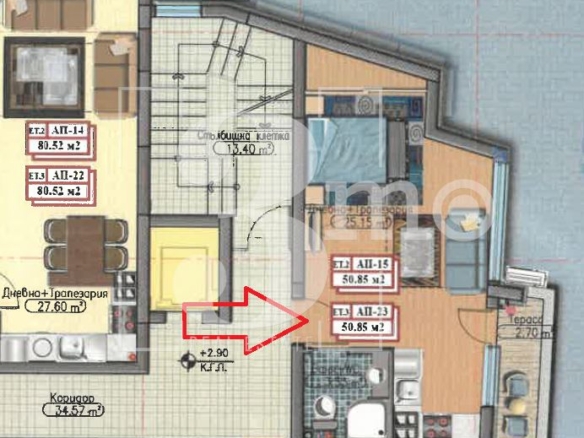 „3mo“ недвижими имоти продава еднопростраствен апартамент, разположен в ж.к. Дружба 1 - 0