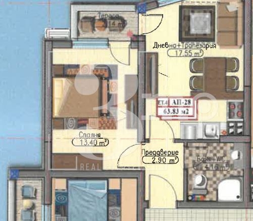 „3mo“ недвижими имоти продава двустаен апартамент, разположен в ж.к. Дружба 1 - 0