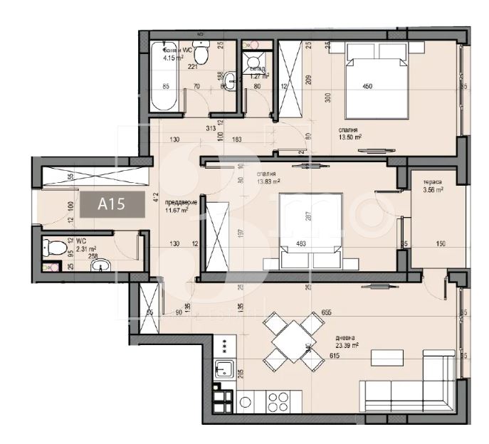3mo Амалтея продава тристаен апартамент в затворен комплекс в ж.к. "Люлин"-5, град София - 0
