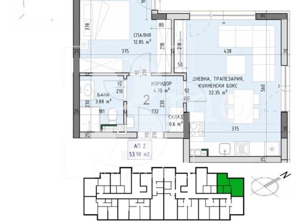 3mo Амалтея двустаен тухлен апартамент в ж.к. Малинова долина. - 0