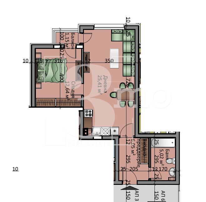 Светъл двустаен апартамент в ж.к. Люлин – Център – на крачки от Метростанция Люлин-0 Светъл двустаен апартамент в ж.к. Люлин – Център – на крачки от Метростанция Люлин - 0