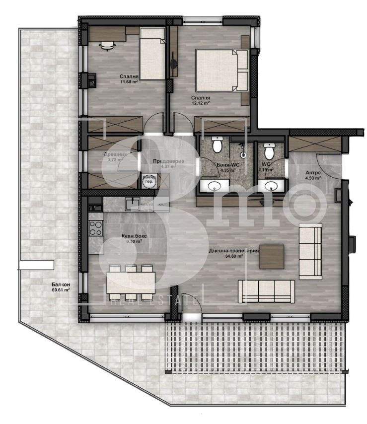 Тристаен апартамент с Акт 14, за продажба в ж.к. Люлин 4, гр. София - 0