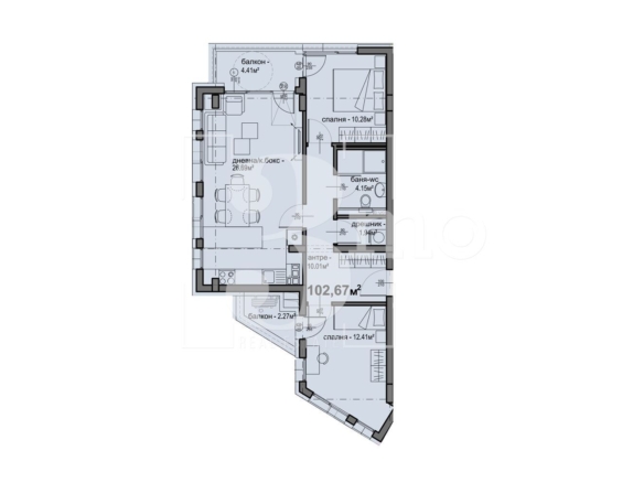3mo Амалтея предлага тристаен южен апартамент в нова сграда в ж.к. Люлин, град София - 0