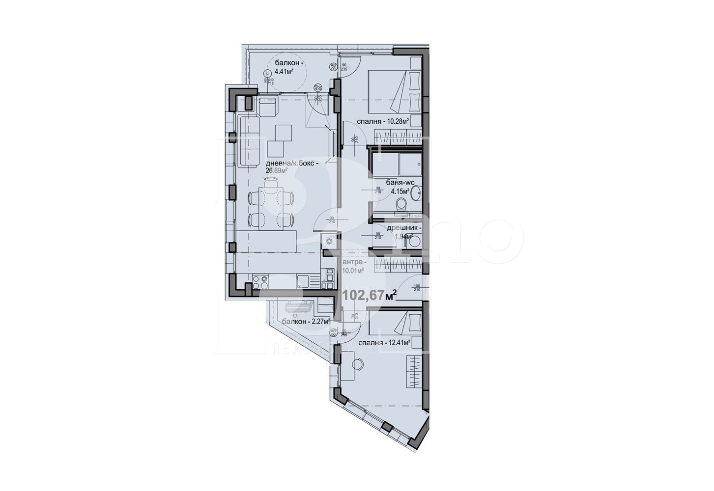3mo Амалтея предлага тристаен южен апартамент в нова сграда в ж.к. Люлин, град София - 0