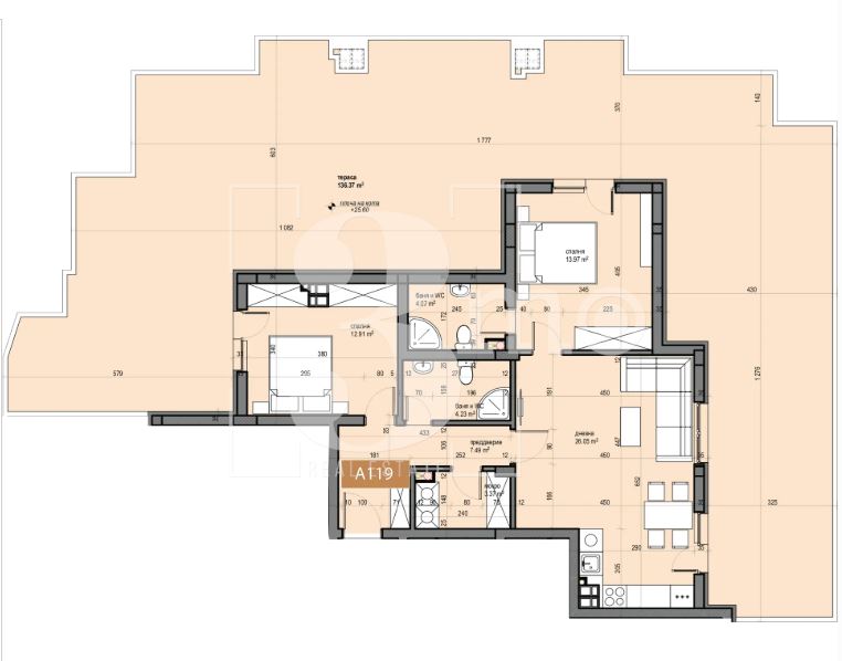 Продава тристаен апартамент с панорамна тераса в затворен комплекс в ж.к. Люлин-5, София - 0