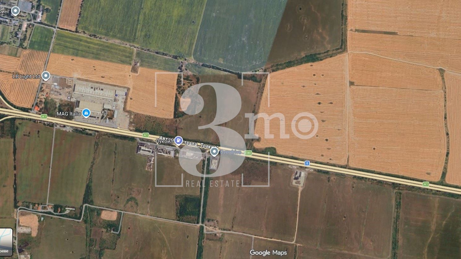 „3mo“ недвижими имоти продава парцел, разположен на автомагистрала „Тракия“ - 0