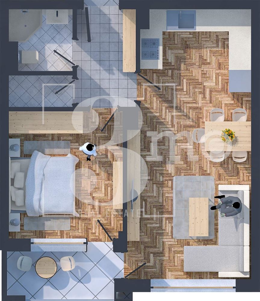 „3mo“ недвижими имоти продава двустаен апартамент, находящ се в ж.к. Дружба 2 - 0