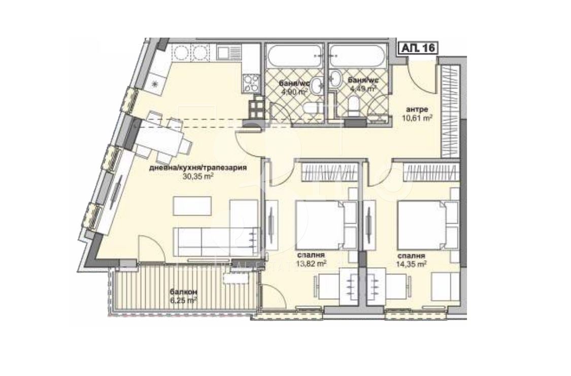 3mo Амалтея предлага тристаен южен апартамент в нова сграда в ж.к. Люлин, град София - 0